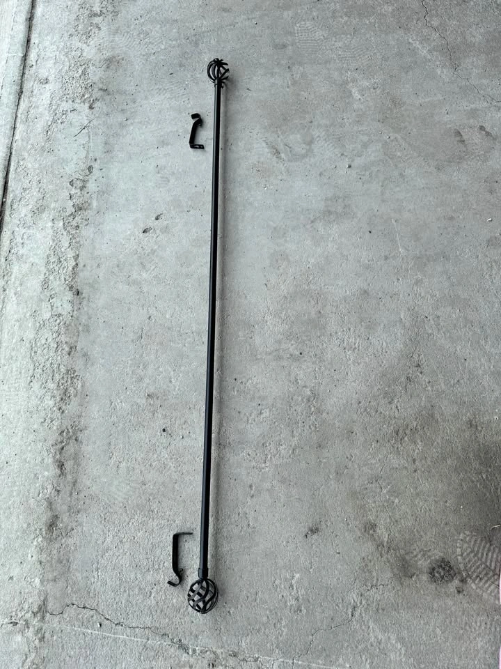 Black Metal Curtain Rod with Cage Finials - 46”-88”