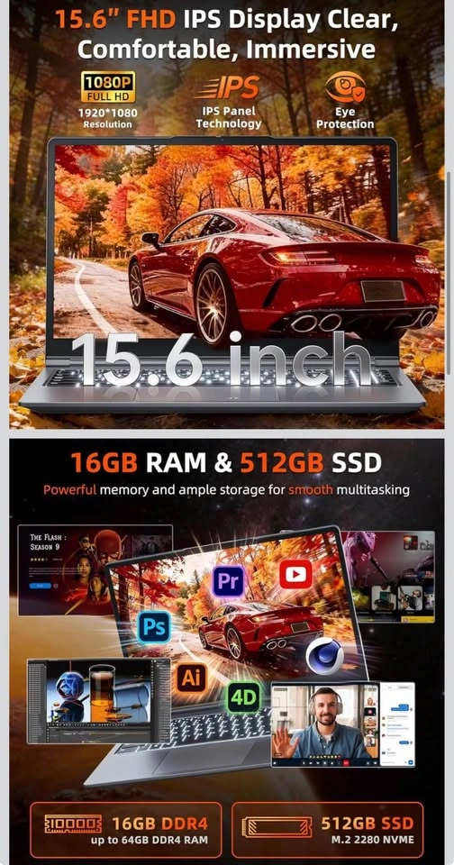 S15A Laptop 15.6" FHD AMD Ryzen 5 3500U 16GB RAM 512GB SSD - photo 2