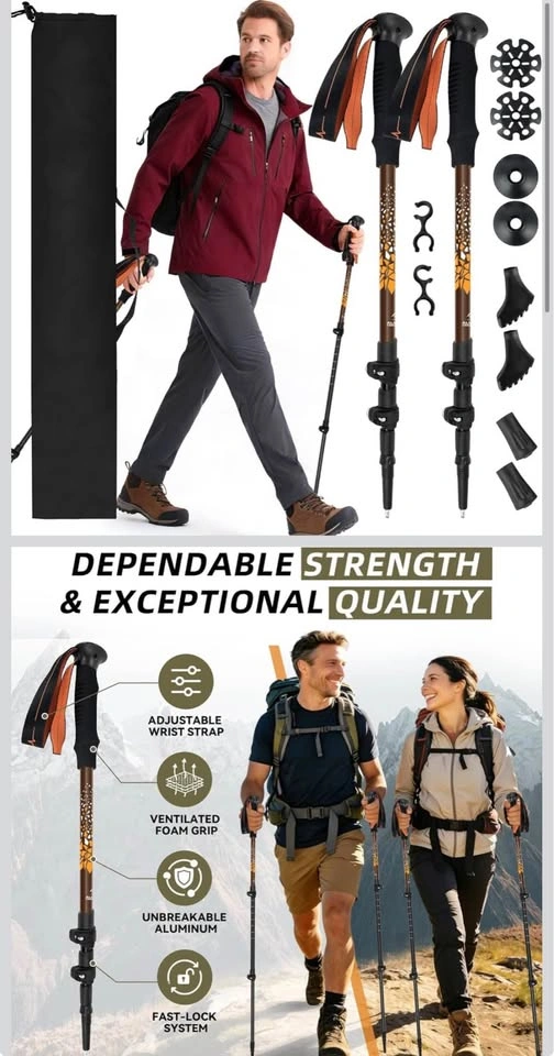 Adjustable Aluminum Trekking Poles with Accessories - photo 2