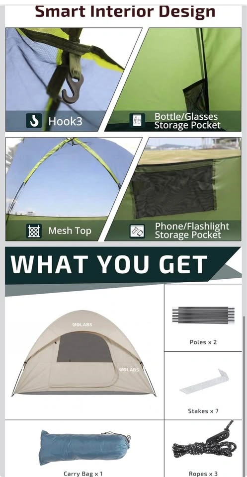 Golabs CT1 2 Person Camping Tent - brand new - photo 3