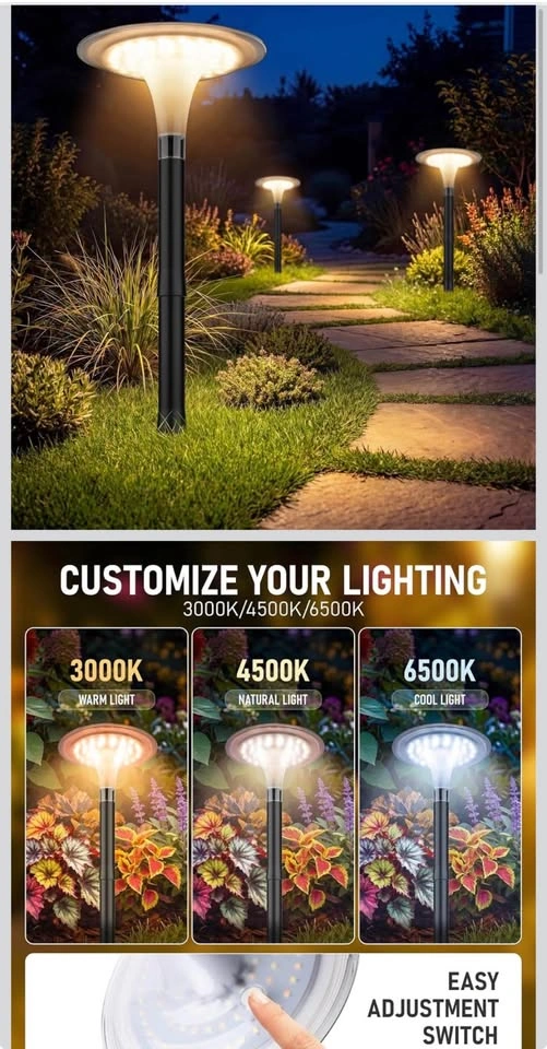 Large Solar Pathway Lights with Adjustable Color Temperature (6 - photo 2