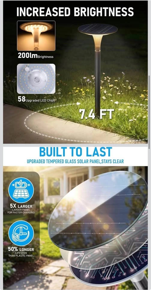 Large Solar Pathway Lights with Adjustable Color Temperature (6 - photo 3