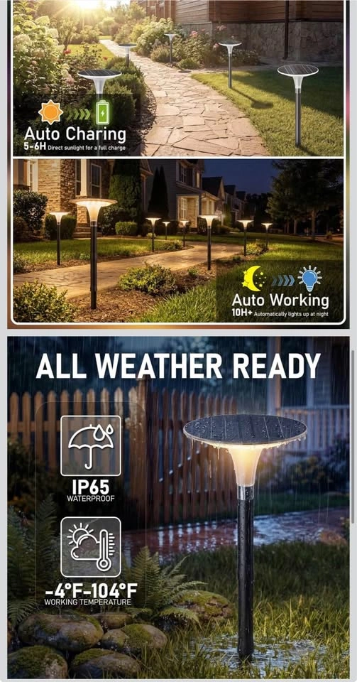 Large Solar Pathway Lights with Adjustable Color Temperature (6 - photo 4