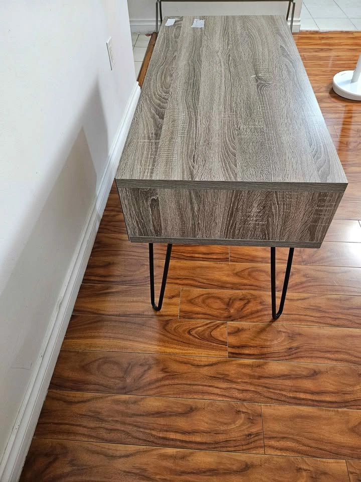 Mid-Century Modern Coffee Table / TV Stand – Grey Oak Finish - photo 4