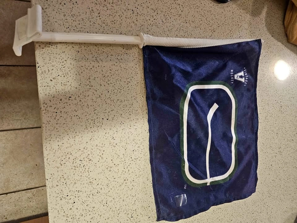 Vintage Hockey Vancouver Canucks Car Flag