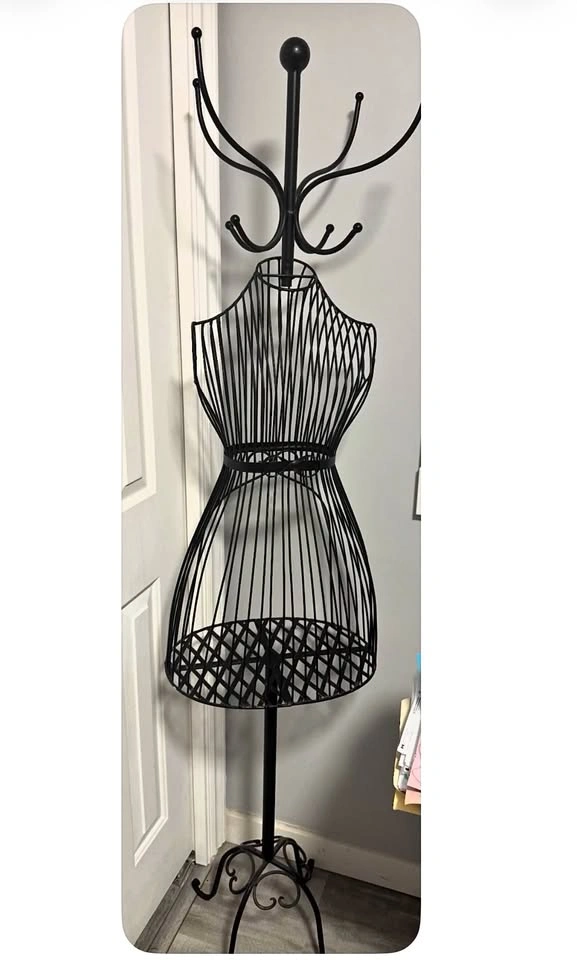 Black Metal Wire Dress Form Mannequin Coat Rack