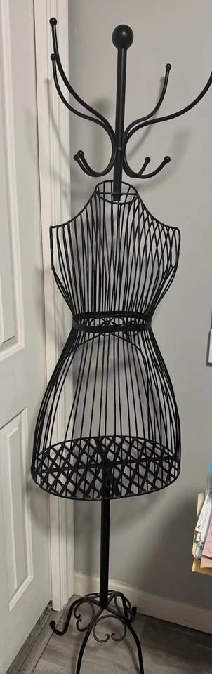Black Metal Wire Dress Form Mannequin Coat Rack - photo 2