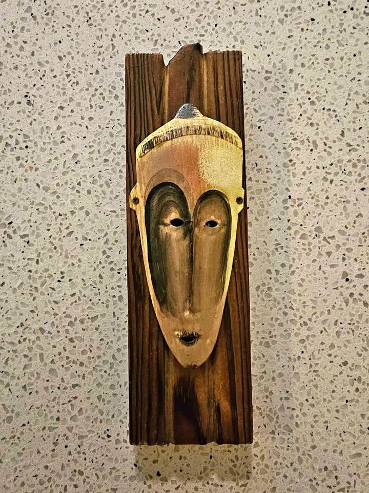 Vintage Wooden Mask Wall Plaque