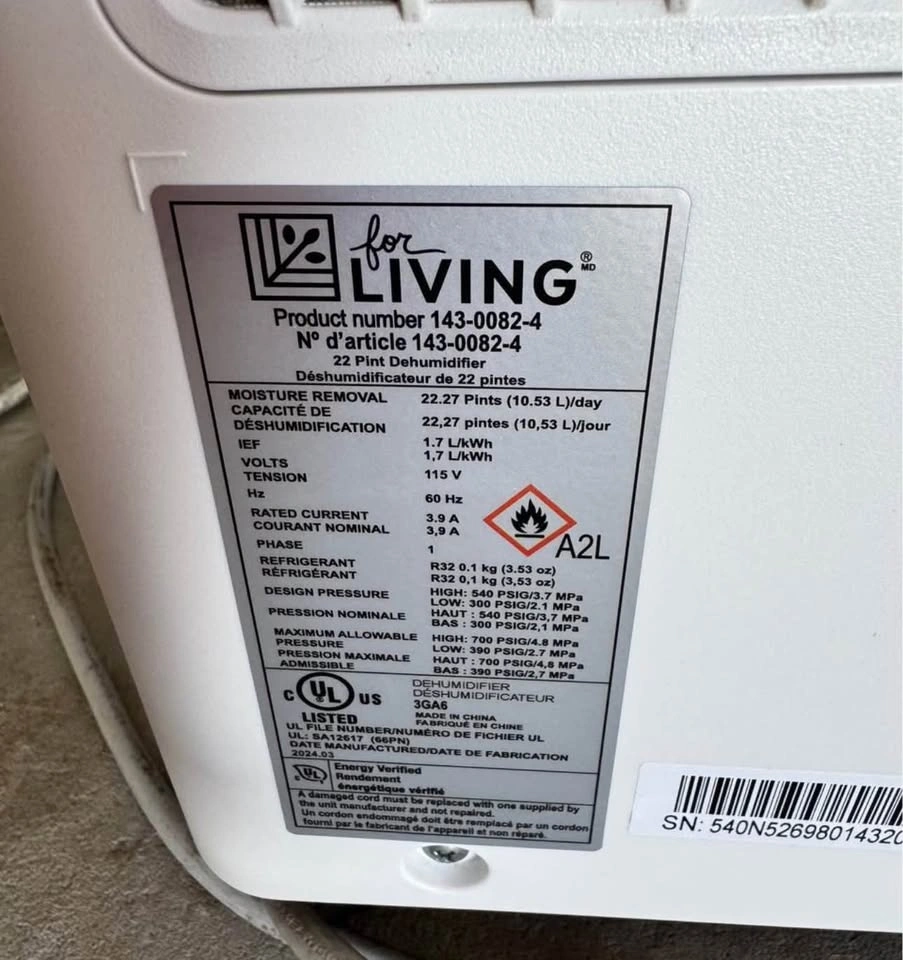For Living 22 Pint 2-Speed Dehumidifier - photo 2