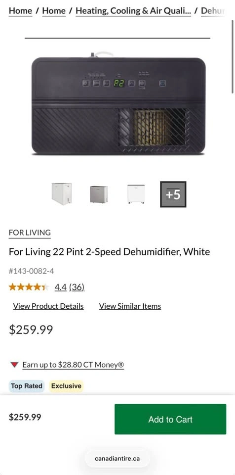 For Living 22 Pint 2-Speed Dehumidifier - photo 4