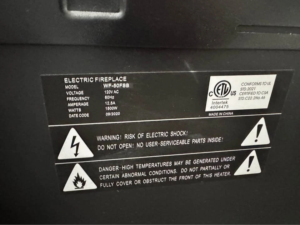 WF-50FSB Electric Fireplace - photo 4