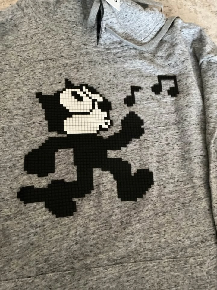 Mostly Heard Rarely Seen Felix the Cat Whistling Hoodie 8 bit 2X - photo 2