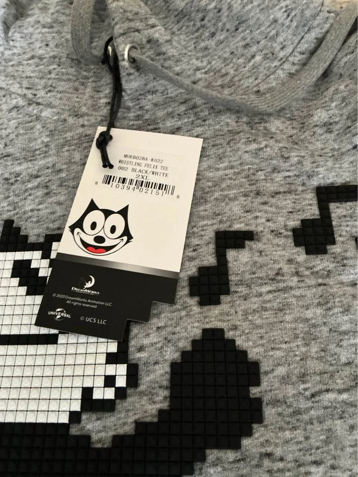 Mostly Heard Rarely Seen Felix the Cat Whistling Hoodie 8 bit 2X - photo 4