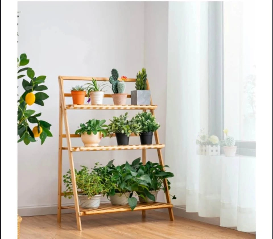 Costway Bamboo 3-Tier Foldable Plant Stand