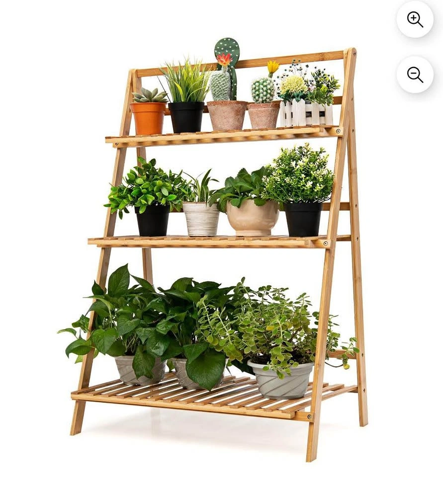 Costway Bamboo 3-Tier Foldable Plant Stand - photo 5