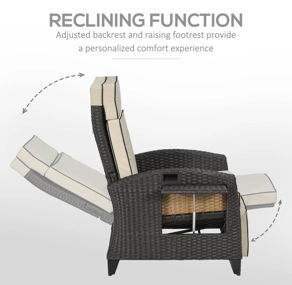 Outdoor Recliner Chair with Cushion - photo 4