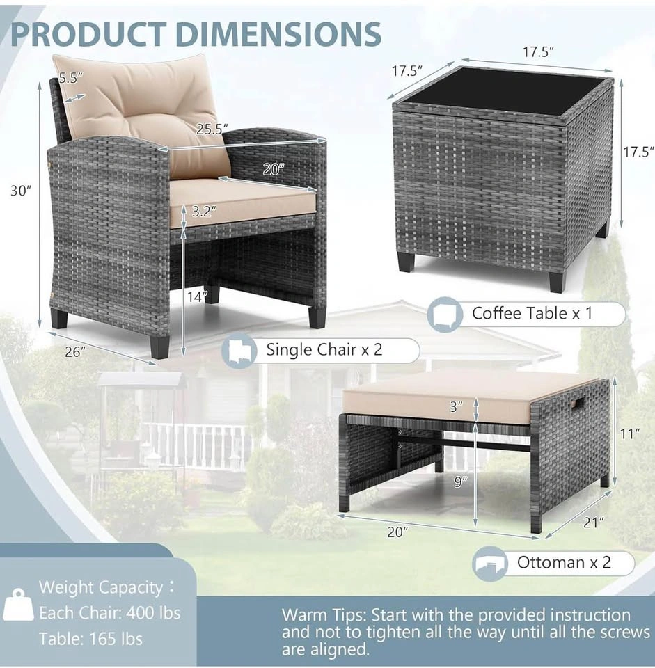 5 Pieces Patio Furniture Set - photo 2