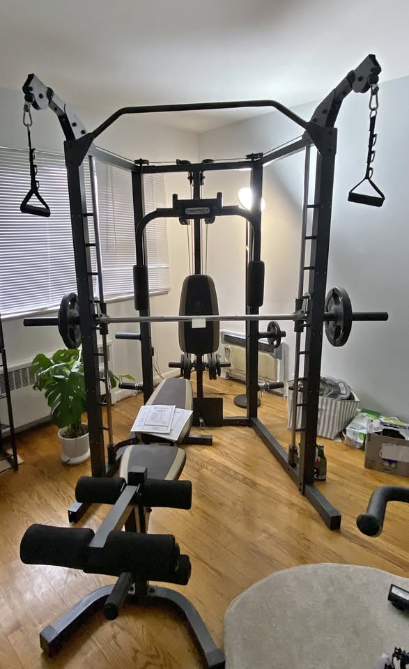 Marcy All-in-One Gym Cage + Weight Plates (115 lb Set)