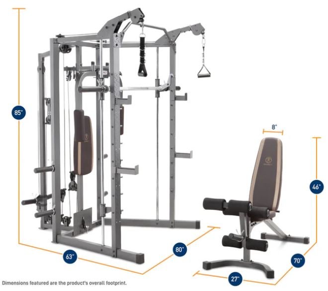Marcy All-in-One Gym Cage + Weight Plates (115 lb Set) - photo 3