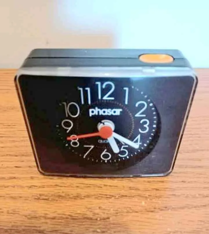 Rare 1970's Japanese Phasar Lighted Dial Alarm Clock thumbnail