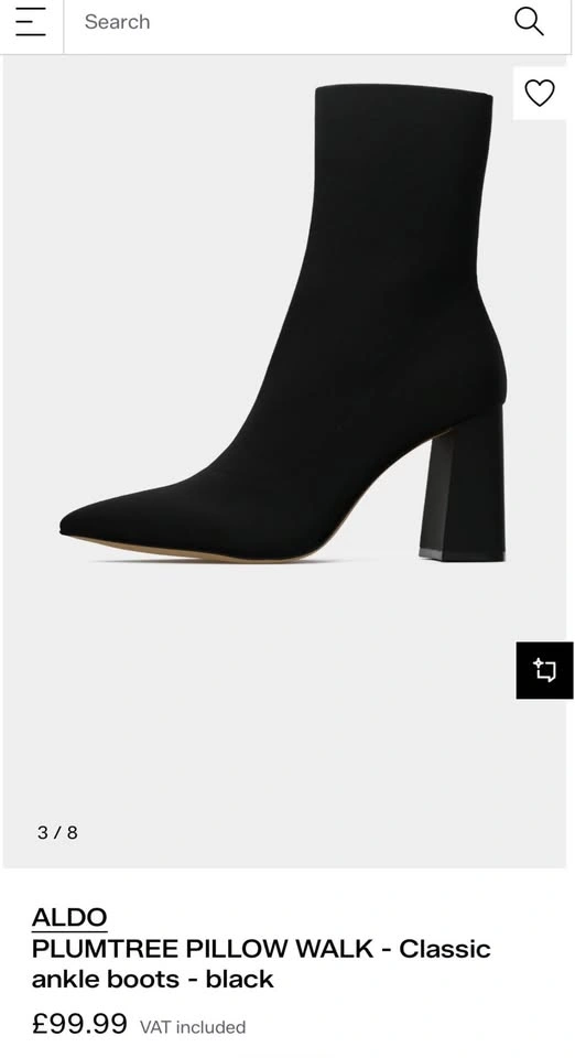 Black ankle boots - pointed tip, block heels - photo 5