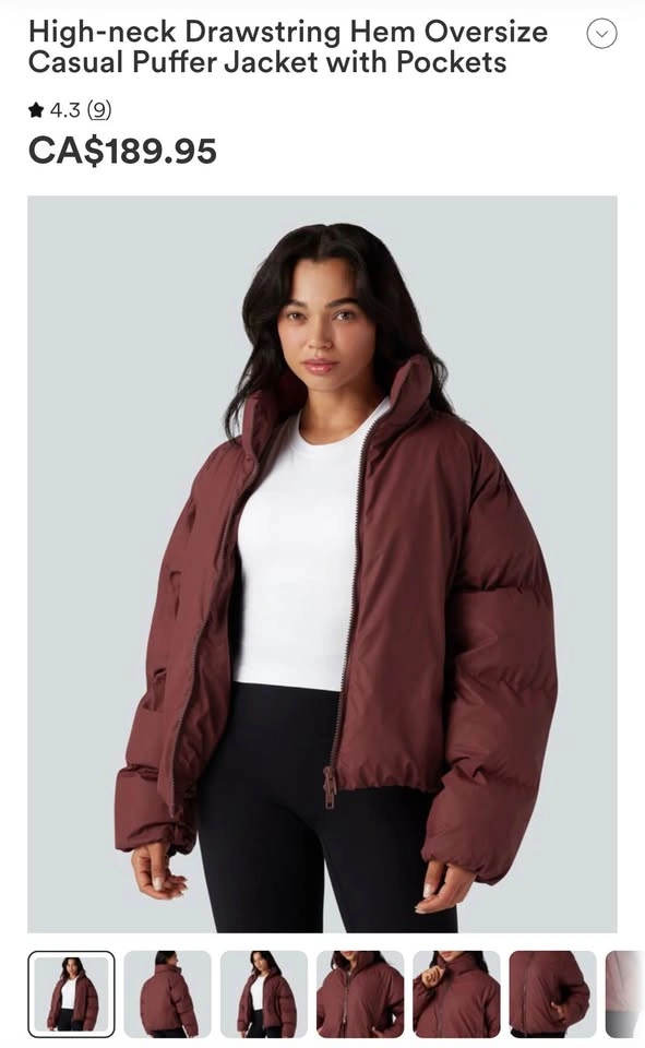 Casual Puffer Jacket with drawstrings - photo 2