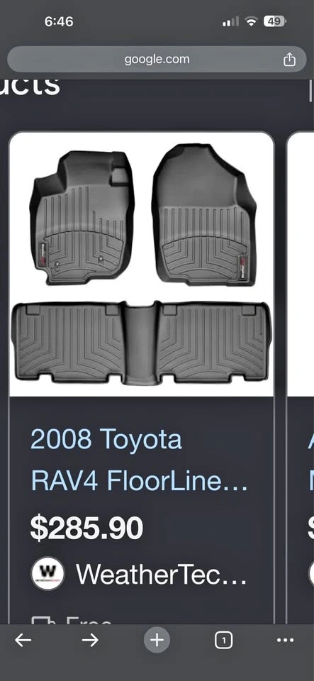 WeatherTech Floor Mats and Cargo Liner for 2008 Toyota RAV4
