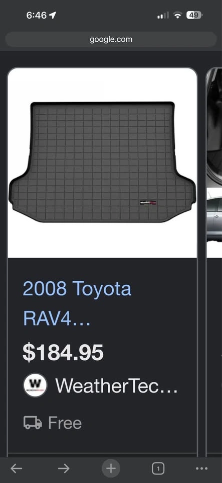 WeatherTech Floor Mats and Cargo Liner for 2008 Toyota RAV4 - photo 2