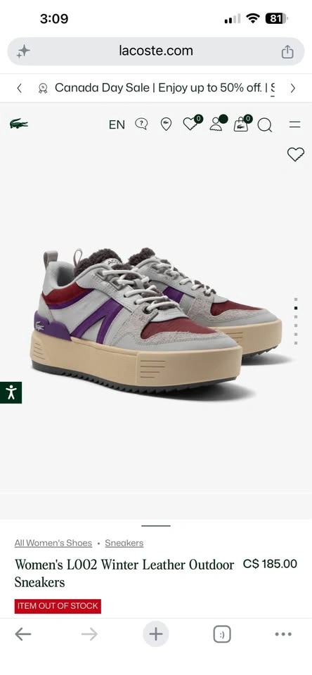 [NEW] LACOSTE Women's L002 Winter Leather Sneakers - photo 2