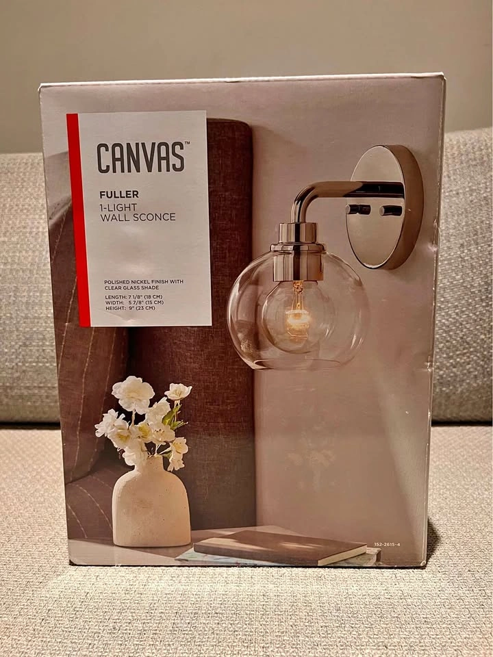 CANVAS Fuller 1-Light Wall Sconce - Polished Nickel
