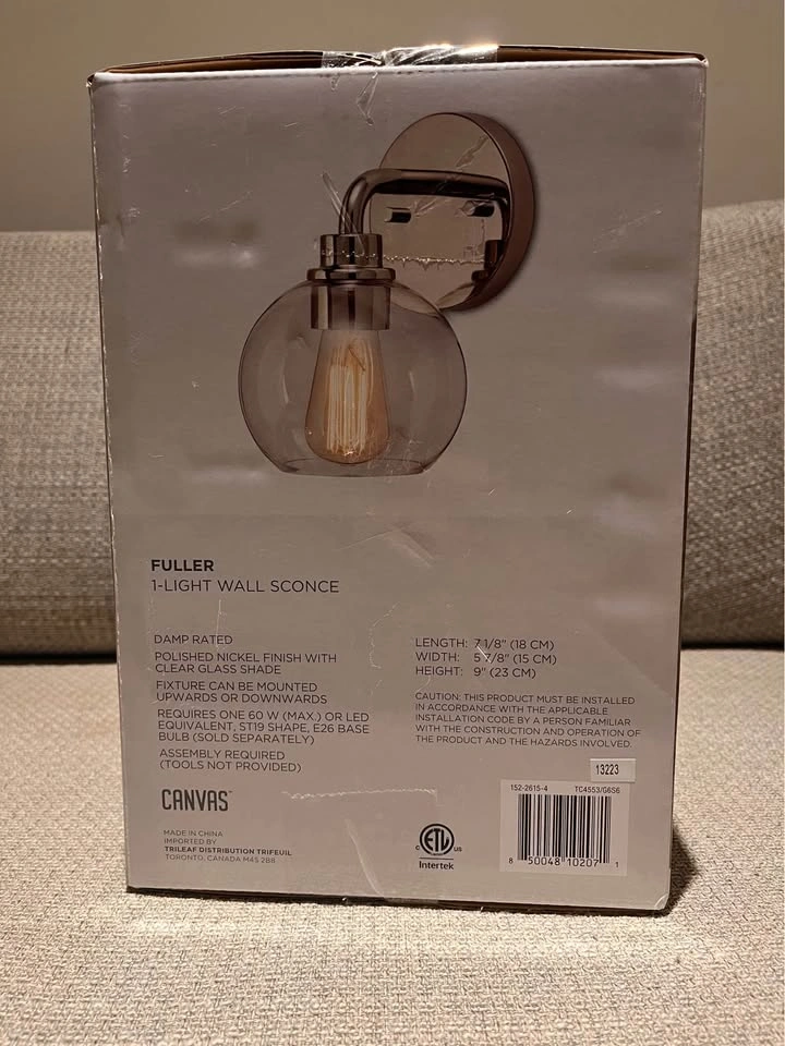 CANVAS Fuller 1-Light Wall Sconce - Polished Nickel - photo 2