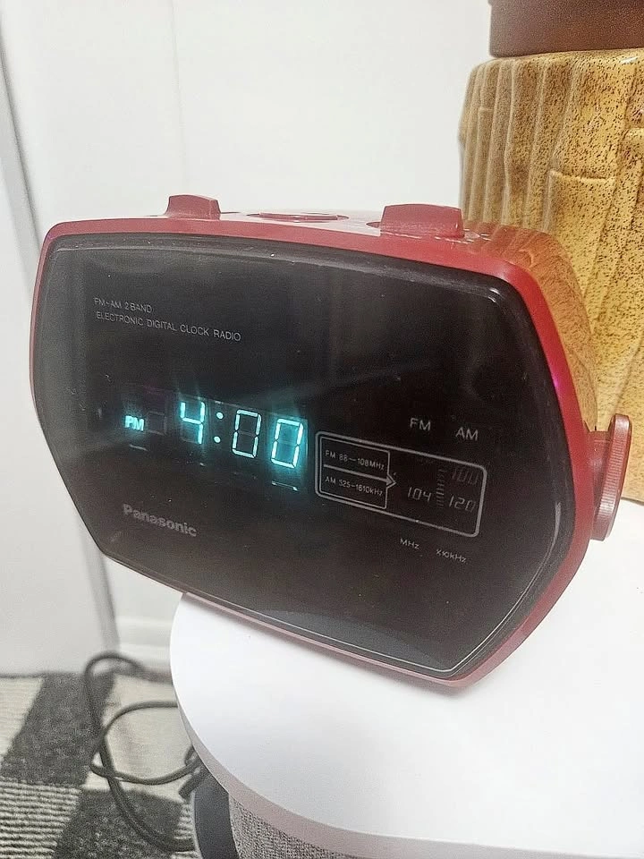 Vintage Red MCM Panasonic Clock Radio - Made in Japan