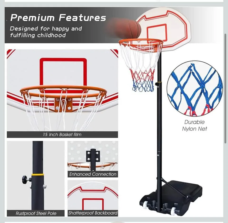 Touch Fish Kids Height-Adjustable Basketball Hoop image indicator(2)