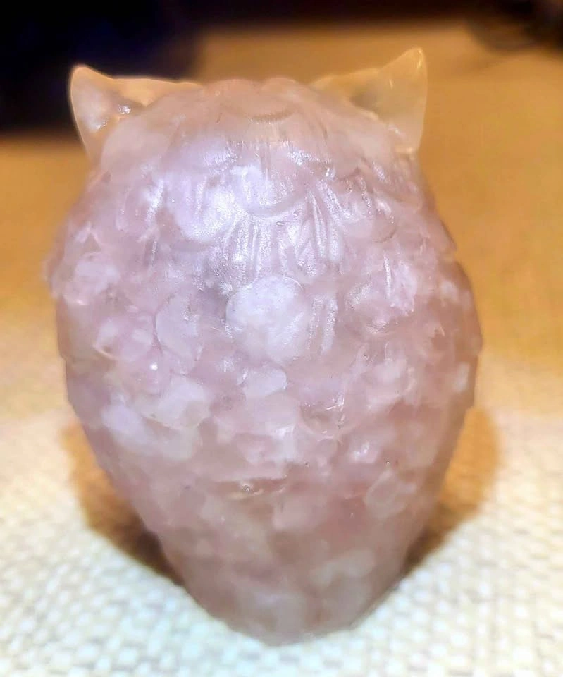 Rose Quartz filled resin Owl - photo 2