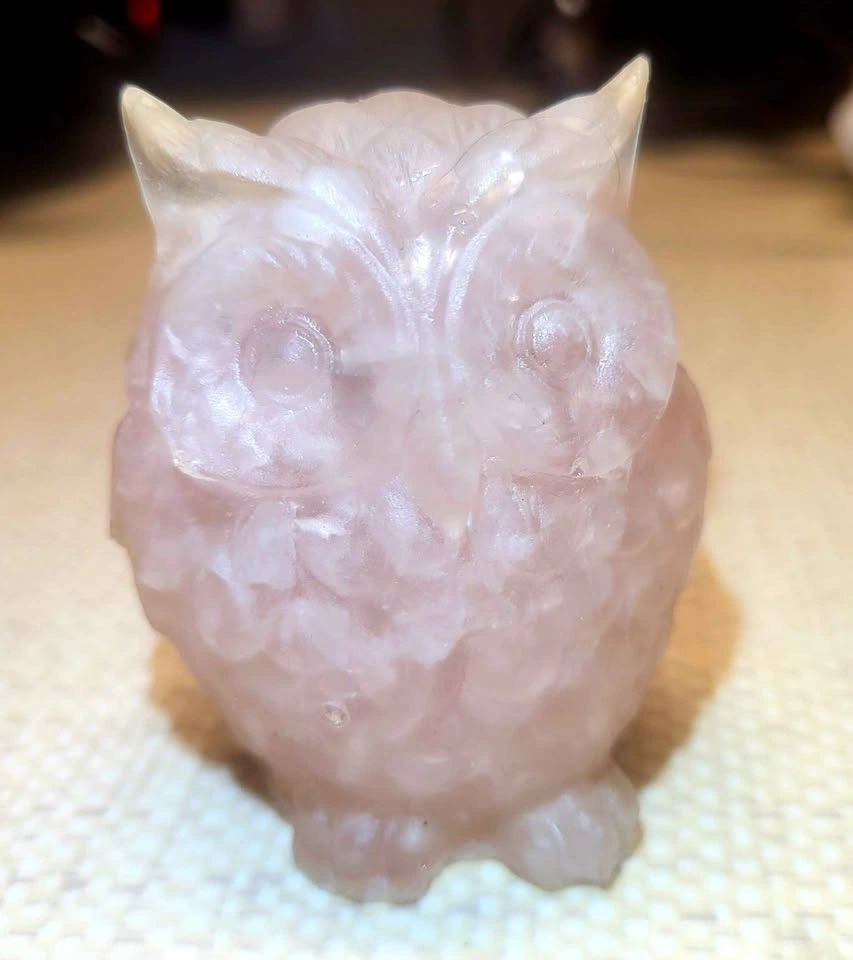 Rose Quartz filled resin Owl - photo 3
