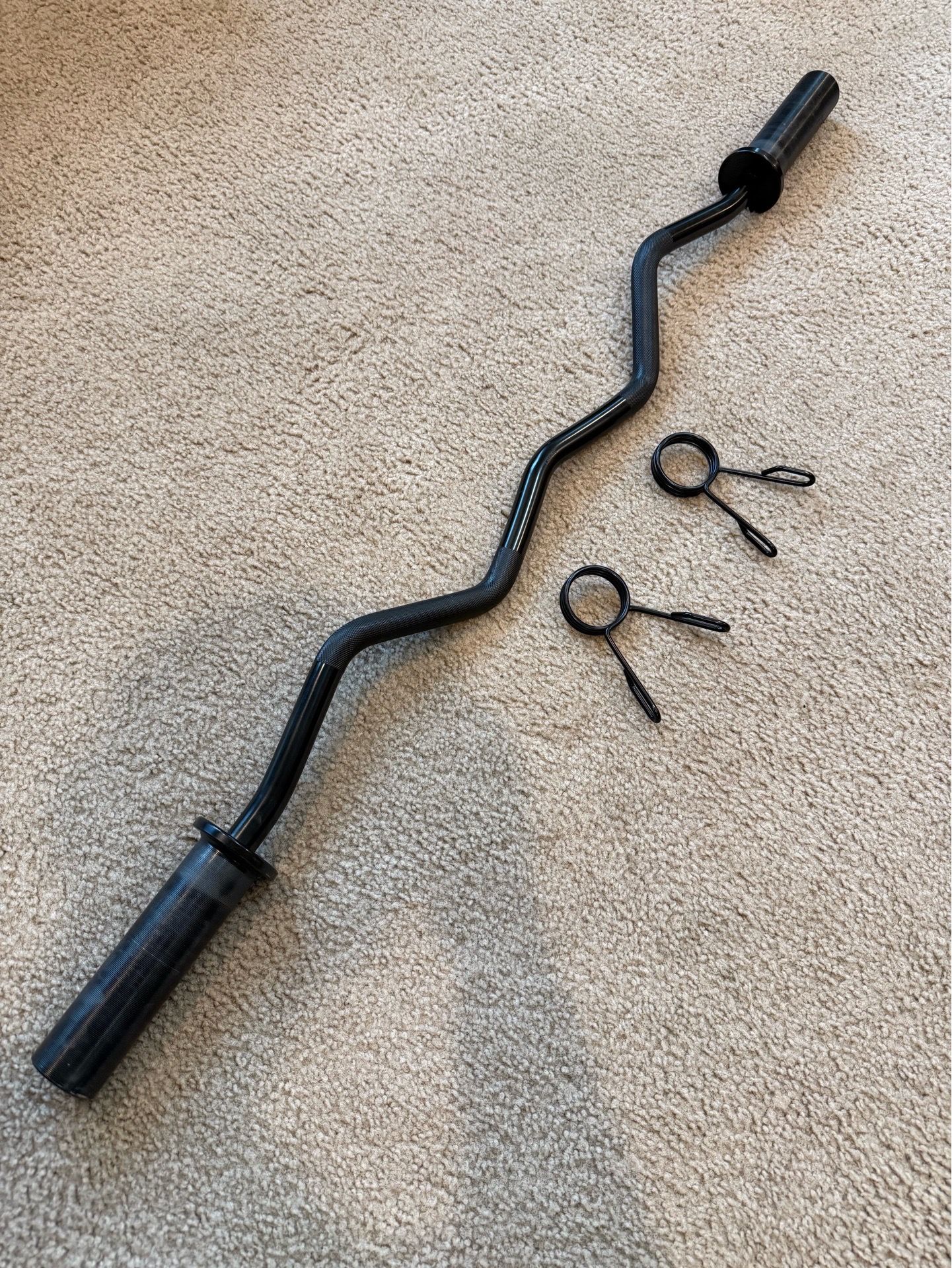Olympic Ez Curl Barbell with collars