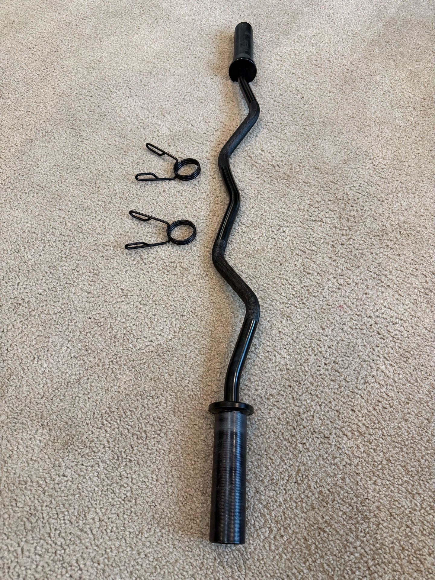 Olympic Ez Curl Barbell with collars - photo 2