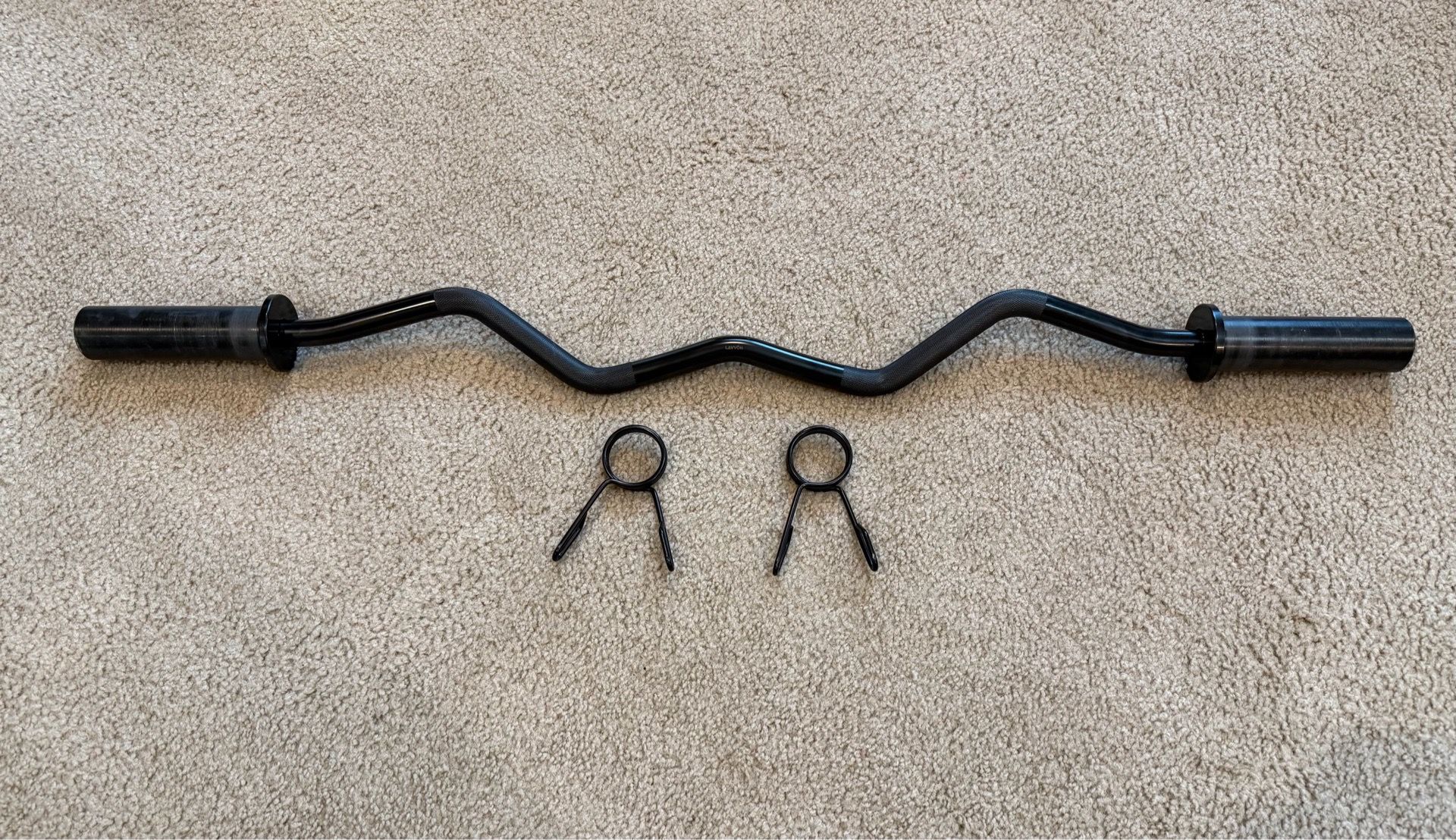Olympic Ez Curl Barbell with collars - photo 3