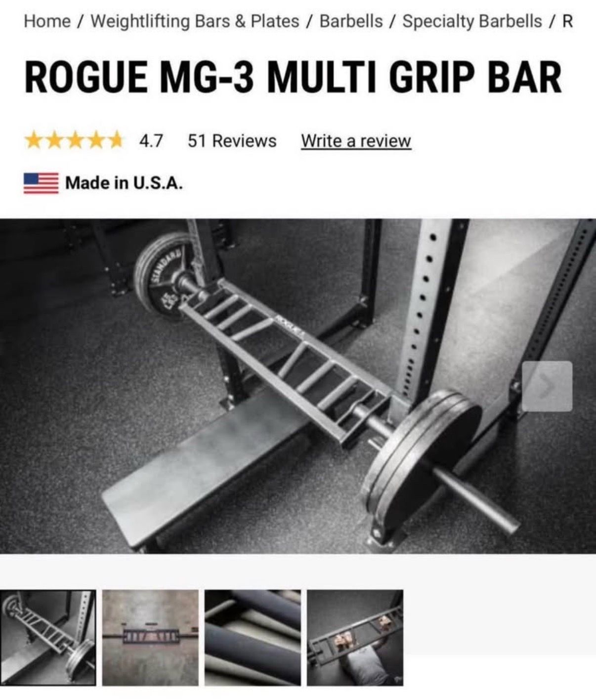 Rogue Fitness MG-3 Swiss Multi Grip Olympic Barbell - photo 2