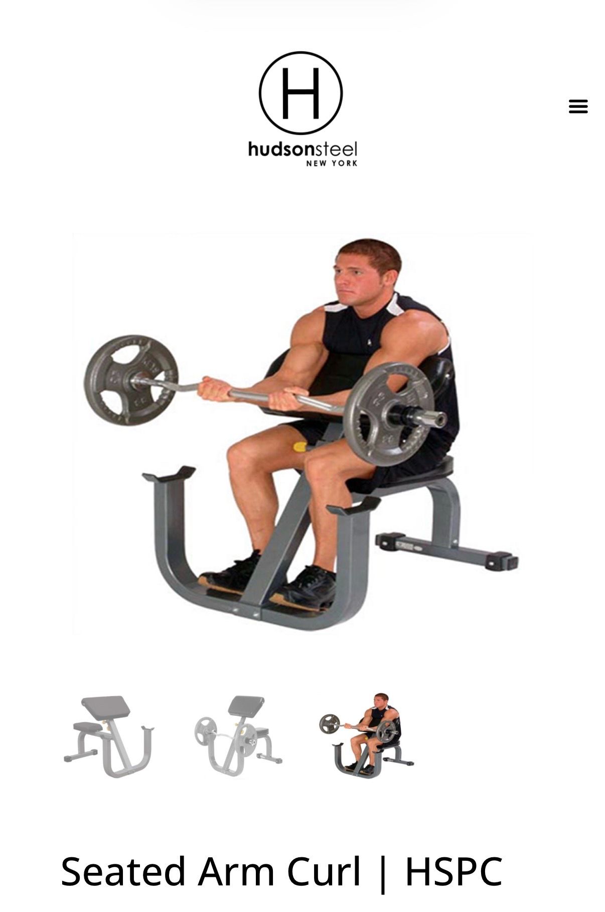 Hudson Steel commercial gym preacher curl bench with Olympic eas - photo 3