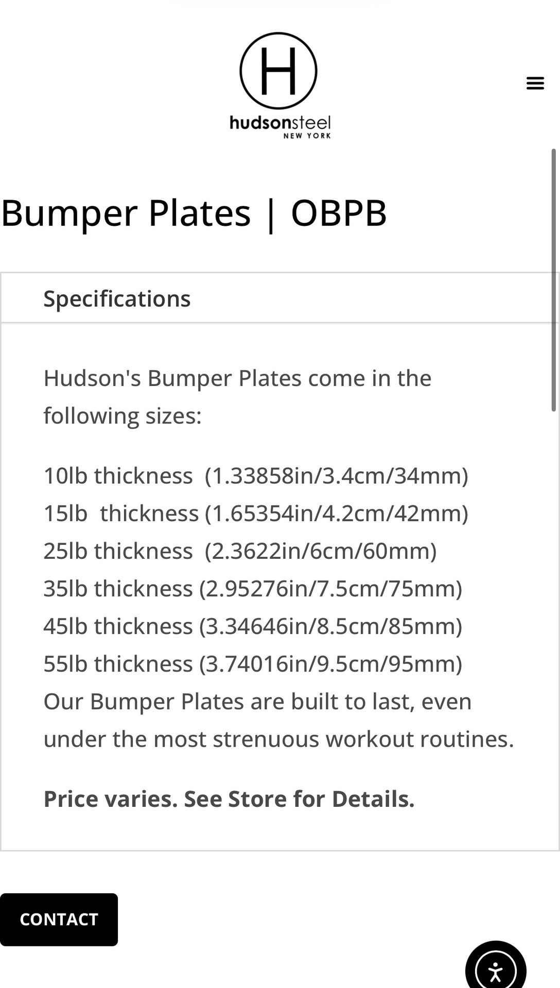 Hudson Steel Rubber Olympic Bumper Plates - photo 3