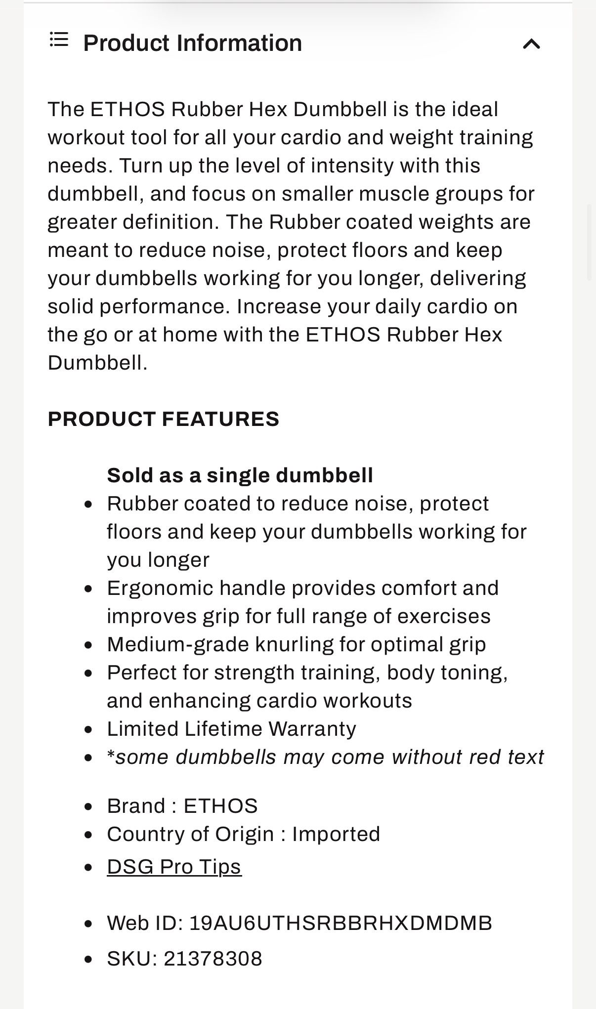 Brand New Ethos Rubber Dumbbells - photo 3