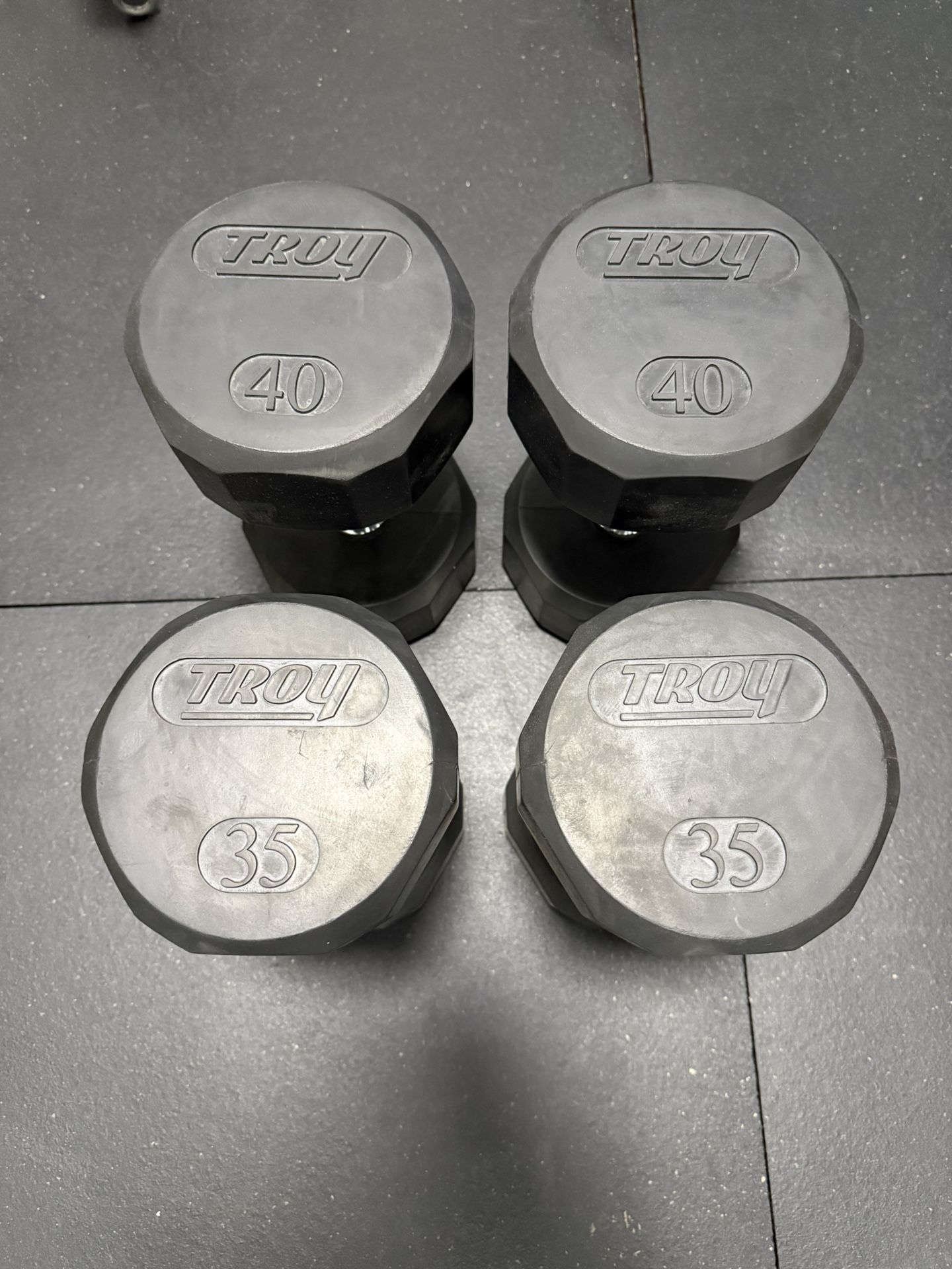 Troy 12 Sided Rubber Dumbbells