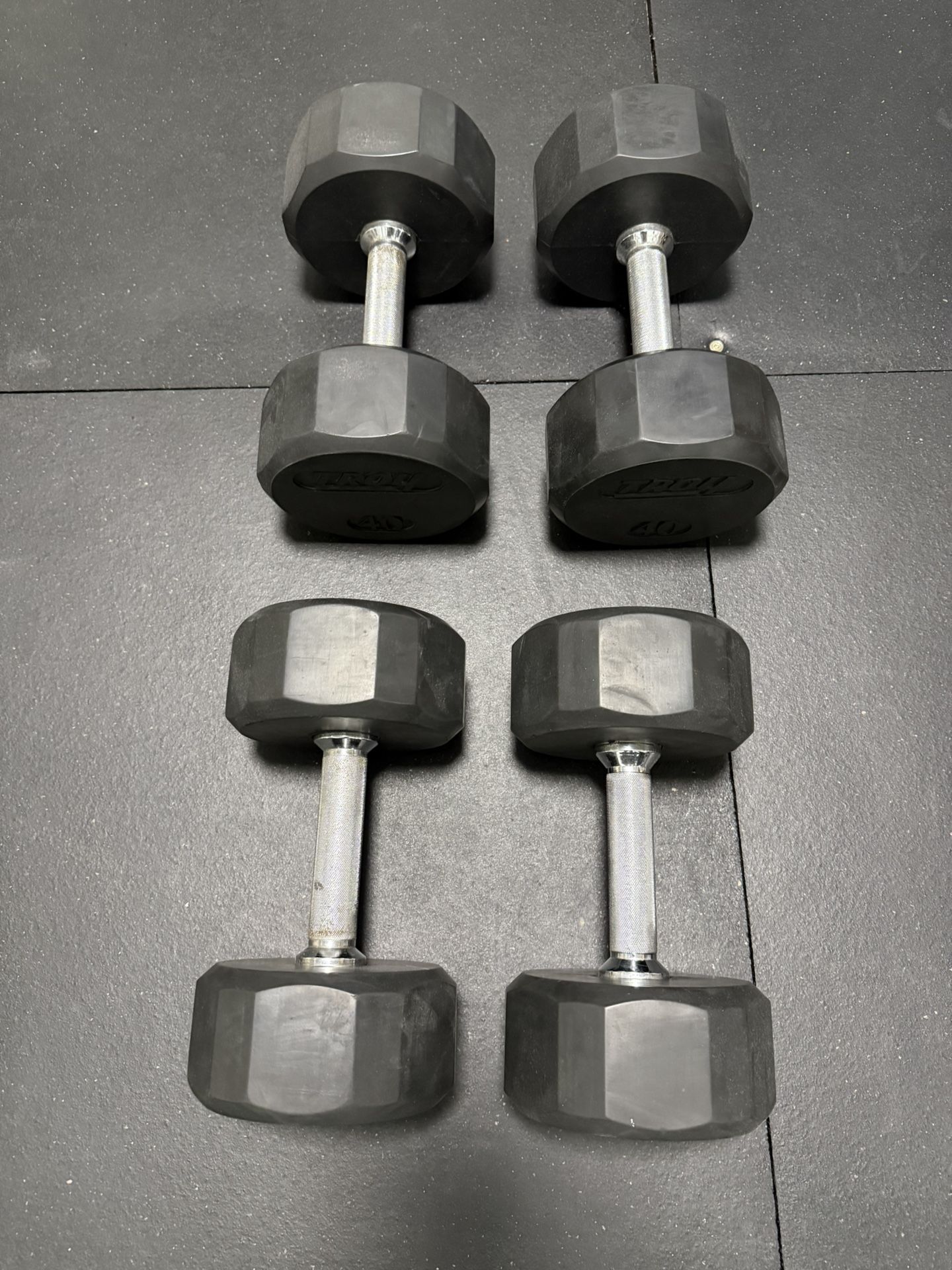 Troy 12 Sided Rubber Dumbbells - photo 5
