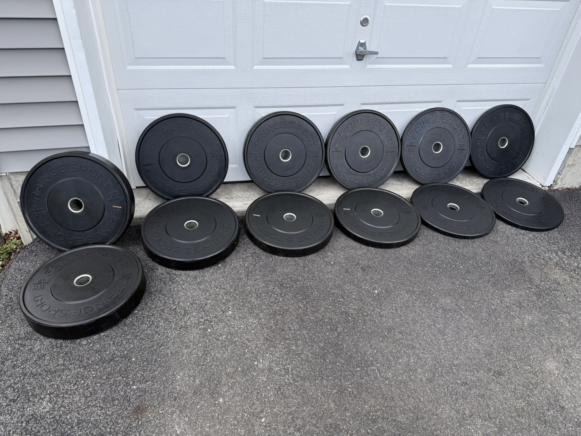 Full Fringe Sport Olympic Bumper Plate Weight Set