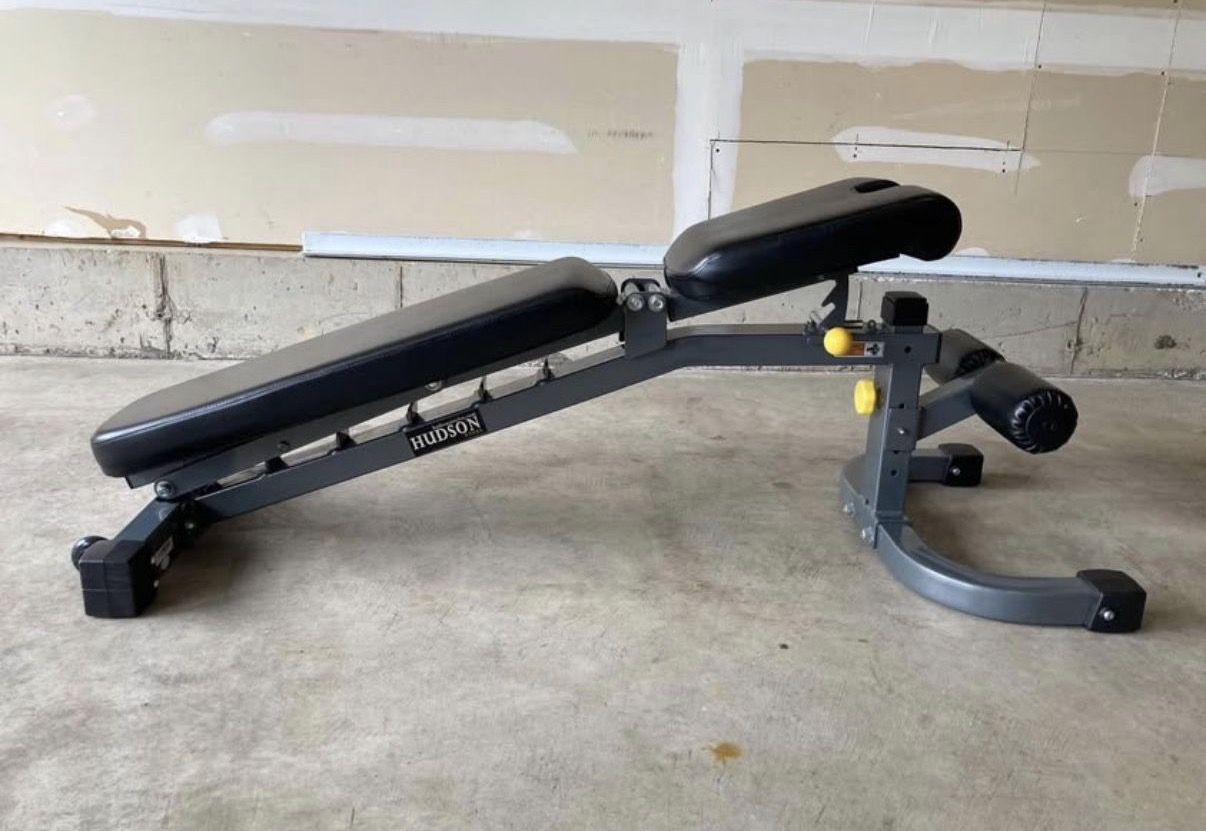 Hudson Steel commercial adjustable gym weight bench FID with whe - photo 3