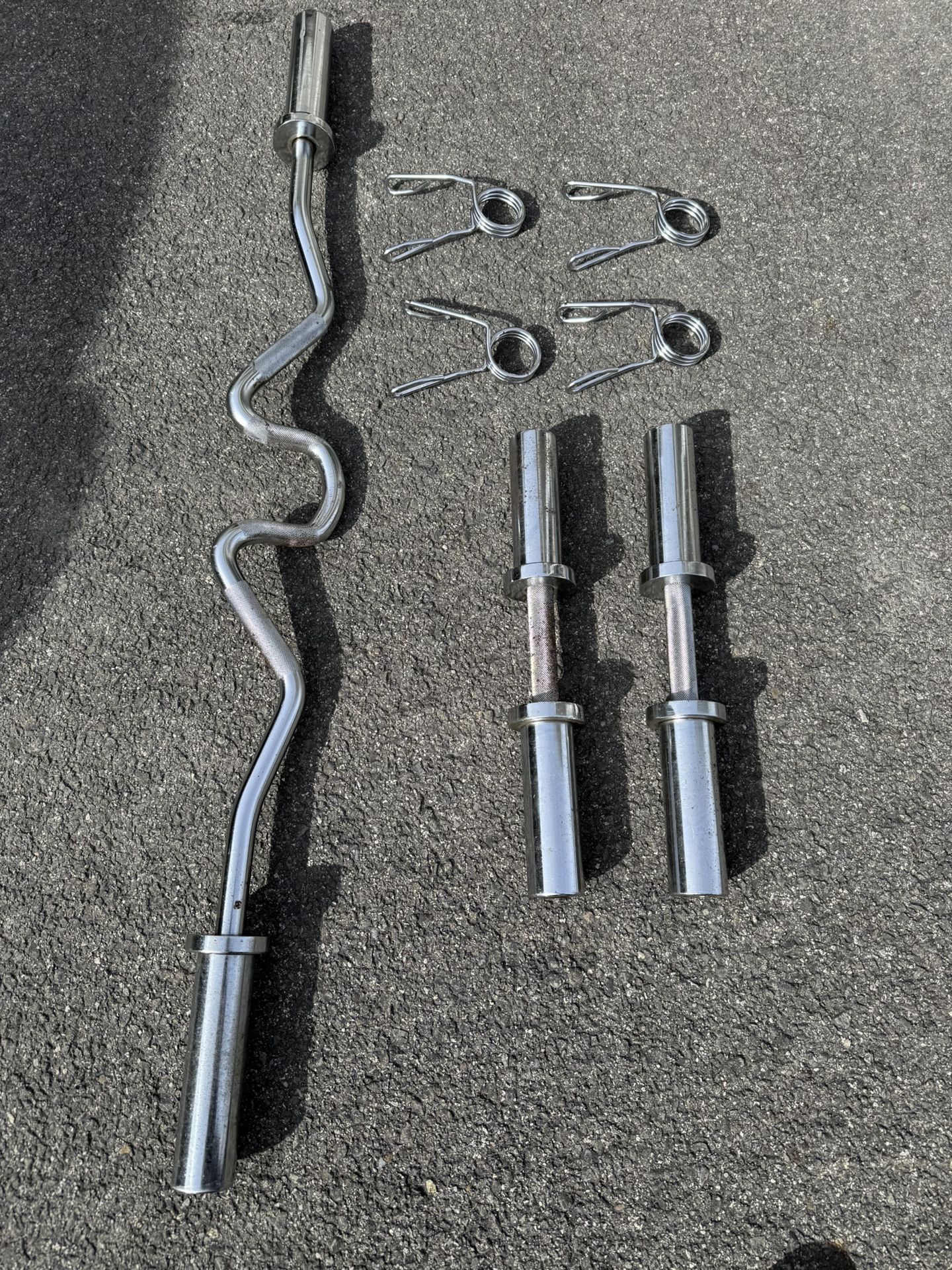 Super EZ Curl Barbell & Olympic Loadable Dumbbell Handles - photo 2