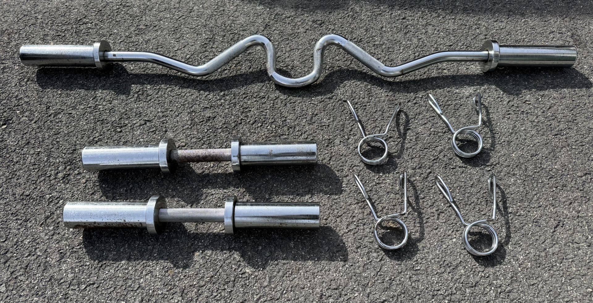 Super EZ Curl Barbell & Olympic Loadable Dumbbell Handles - photo 3