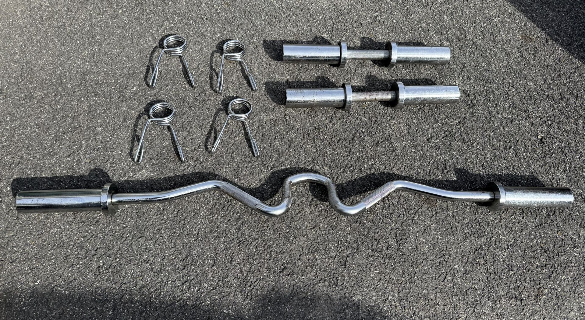 Super EZ Curl Barbell & Olympic Loadable Dumbbell Handles - photo 4