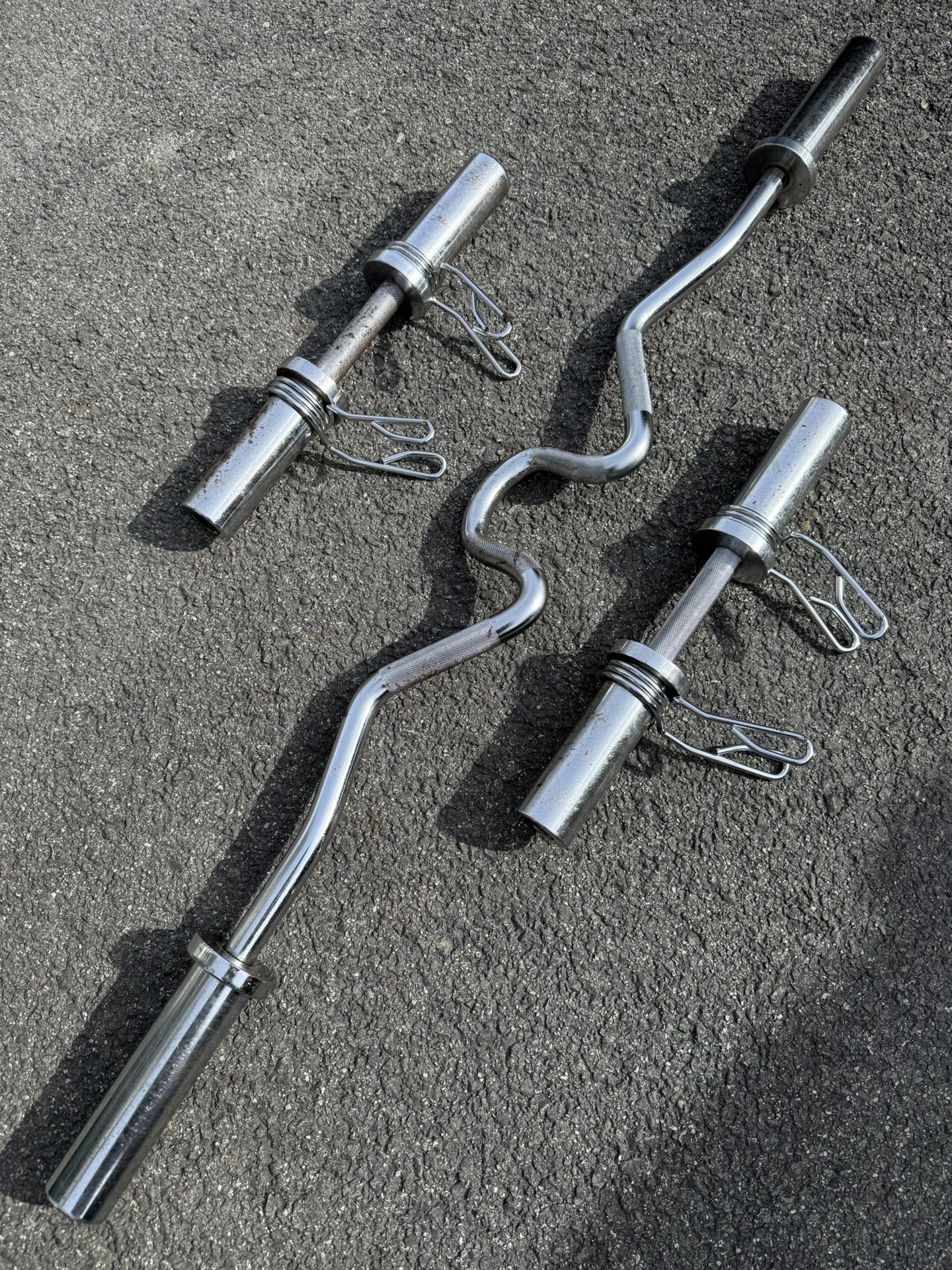 Super EZ Curl Barbell & Olympic Loadable Dumbbell Handles - photo 5
